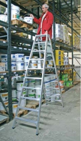 STABILO® Professional Stufen-DoppelLeiter 2x7 Stufen Alu