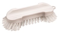 Waschbürste HACCP rund mit Bart, Polyester PBT transparent (ø 0,50mm) hart 190x65x25-30mm