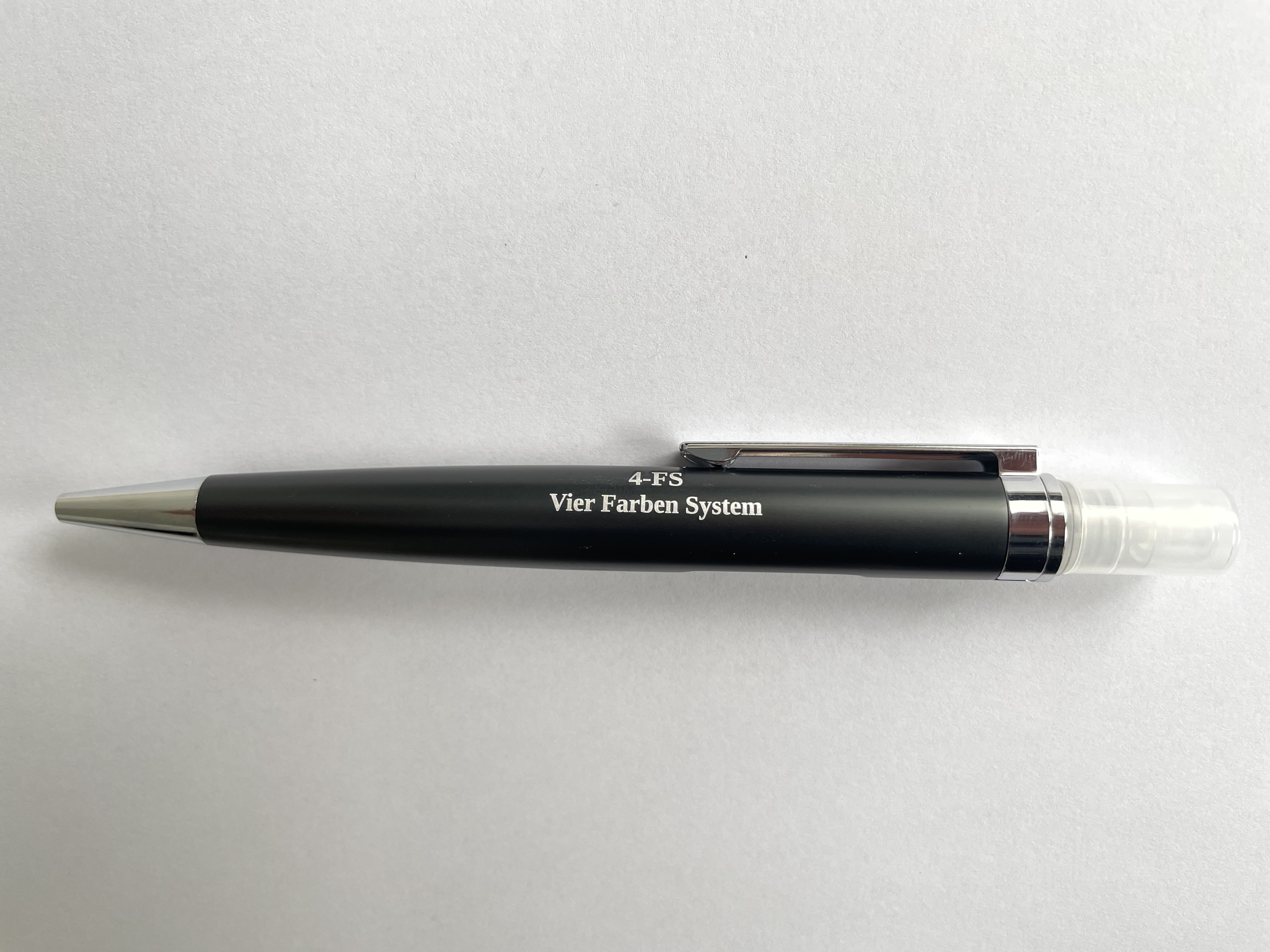 Kugelschreiber aus Metal mit Handdesinfektionsmittel